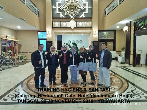 Training Hygiene dan Sanitasi Untuk Catering, Restaurant, Cafe dan Industri Boga (29-30 November 2018 Yogyakarta)
